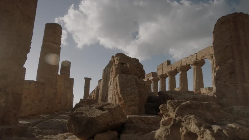 Weathered stone ruins on a cloudy day
