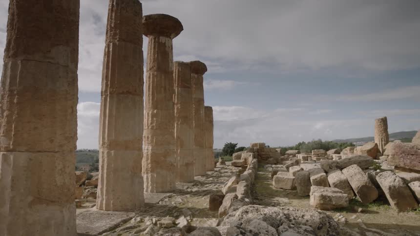 Ancient ruins on a cloudy day