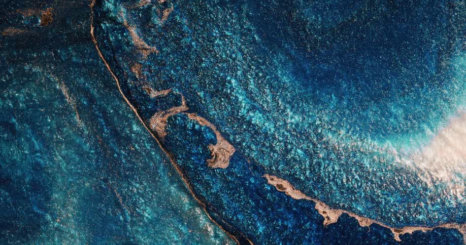Liquid paint moving and mixing together