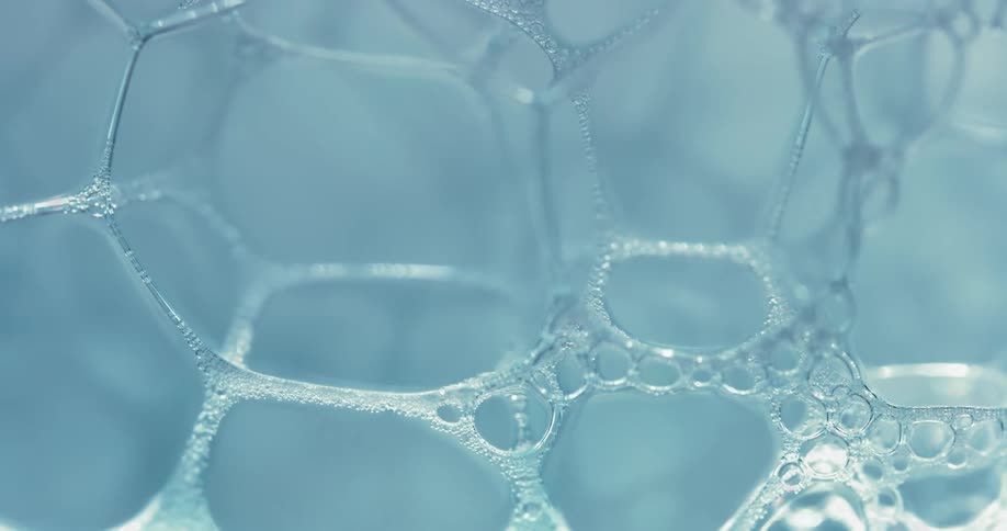 A bubble substance reflects light as it moves