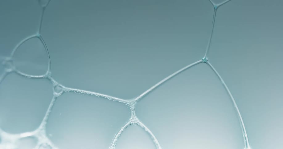 Bubbles form and stretch in a web like fashion