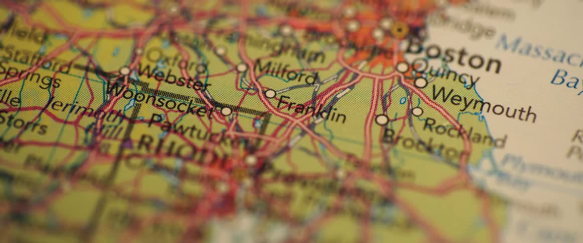 Focusing in on different locations on a road map