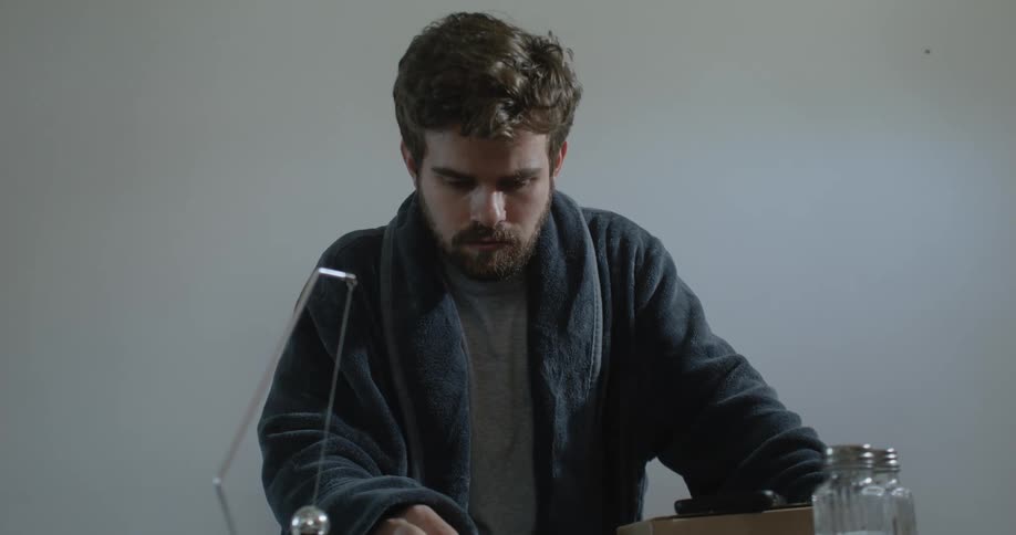A man sitting at a desk