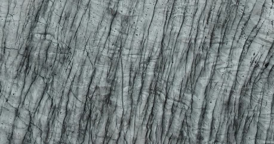 Frozen ice and snow covered ridges