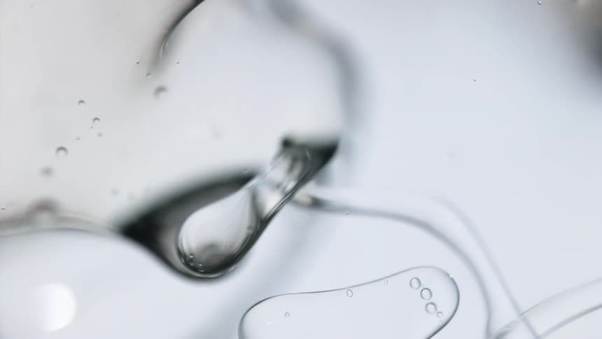 Flowing clear liquid