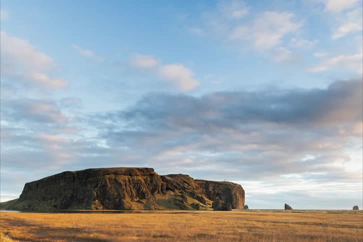 Shot of a mesa as time passes from midday to evening