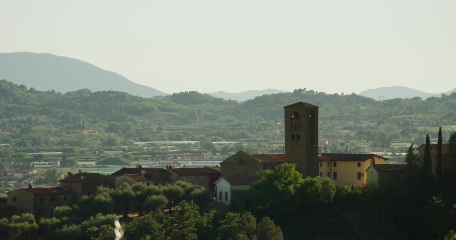 Buildings and homes in a town