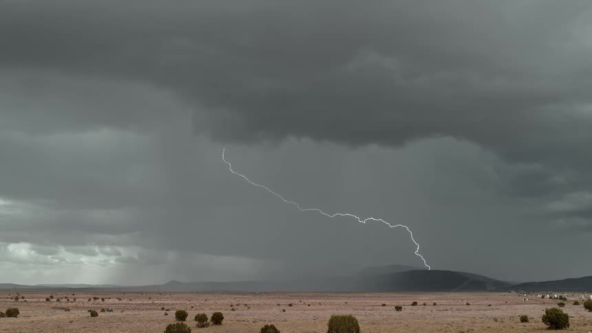 Dark clouds with thunder and lightning in the sky