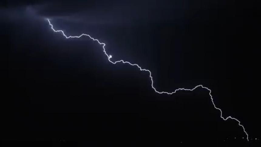 A view of lightning forming outdoors