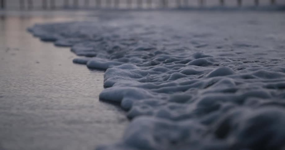 The water travels over the sand