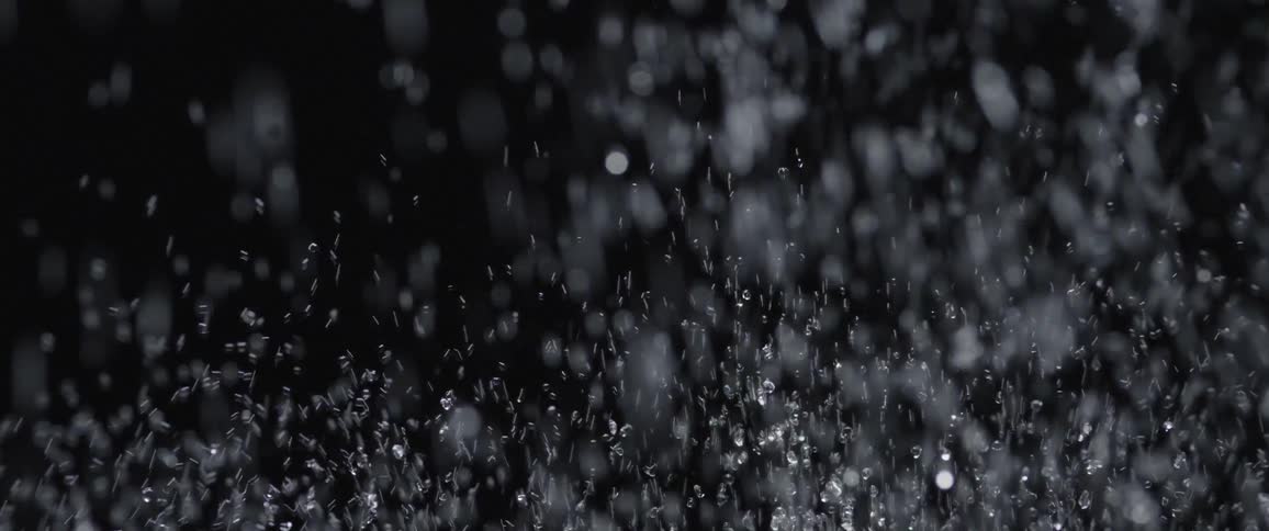 The water drops down