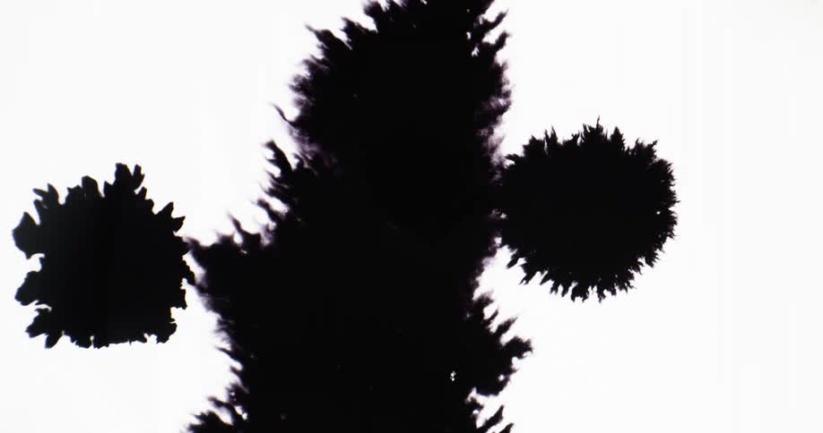 Black ink spreading on a white surface