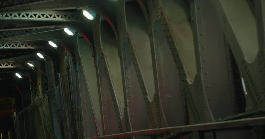 The inside of a steel tunnel
