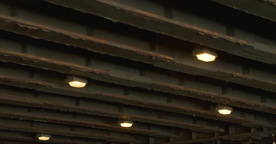 Concrete beams and lighting of an urban structure