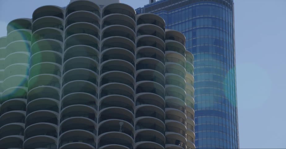 The tall building has arched windows