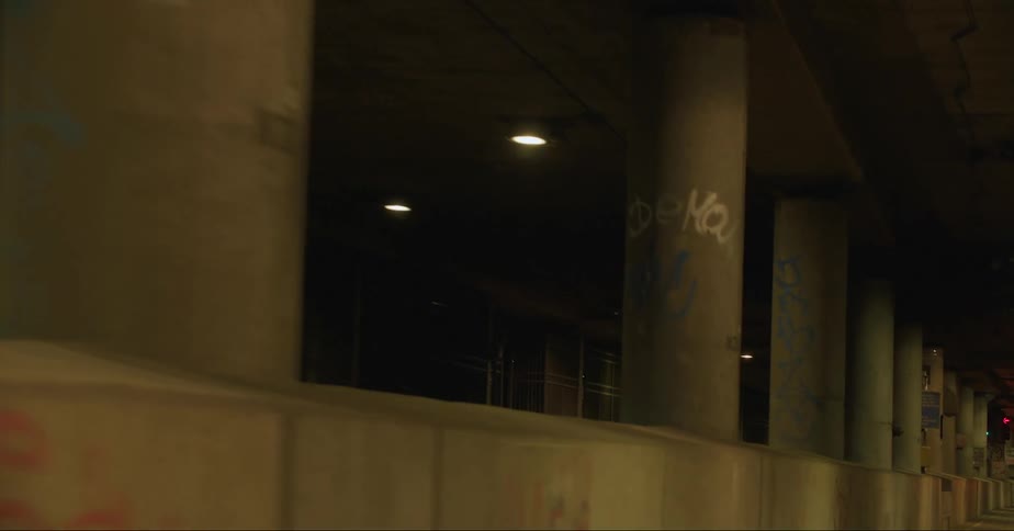 Vehicles travel through the tunnel