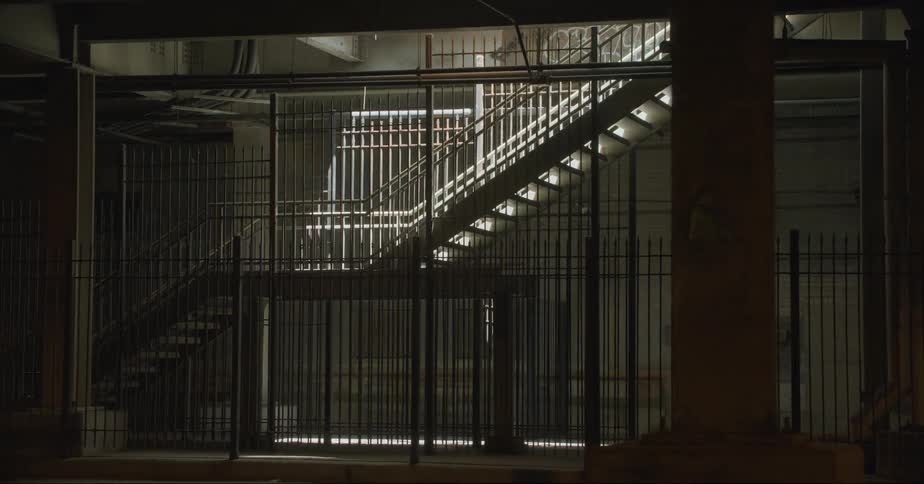 A stairwell inside a building