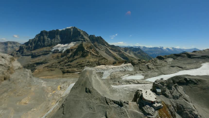 A mountain range with a river running through it