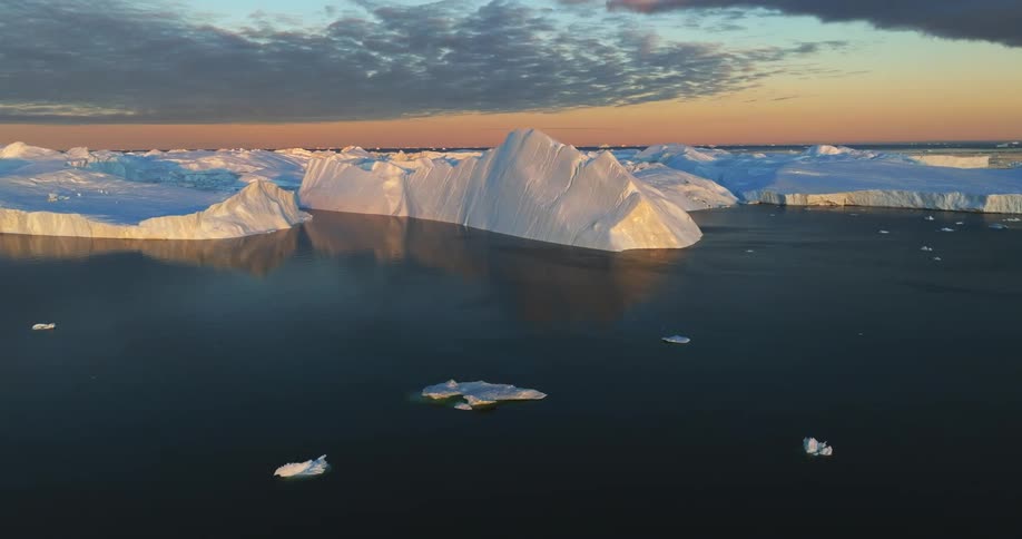 Icebergs in the ocean