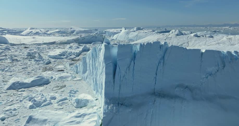 Icebergs in the water