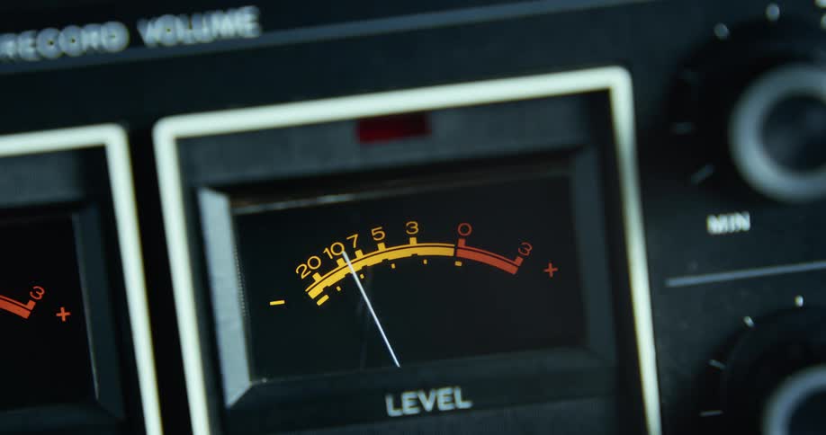 A view of an electrical gauge moving