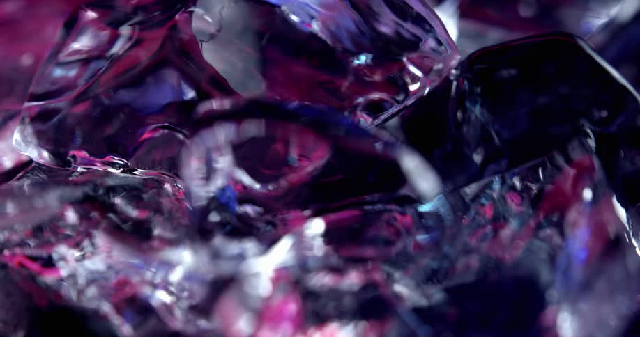 Closeup of ice cubes in glass