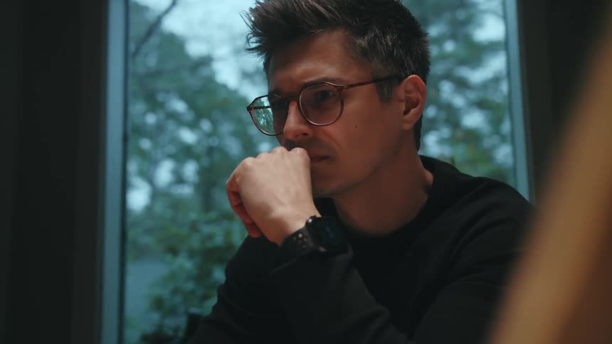 A man is watching something