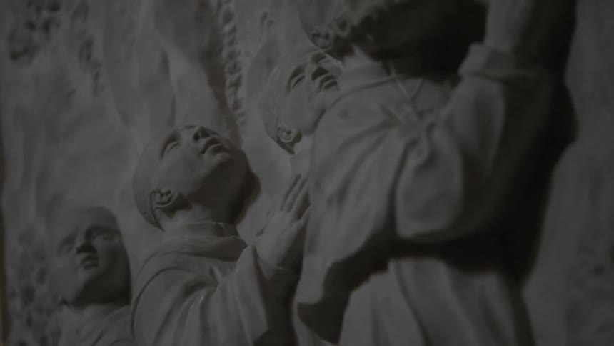 Stone carvings of monks