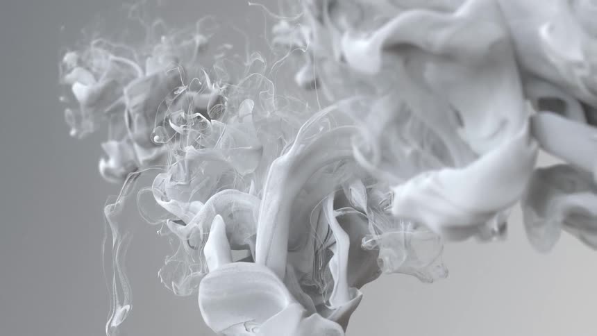 Special effects computer graphics of a white like smoke substance flowing down