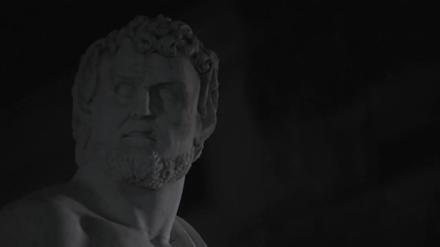 A lifelike stone statue