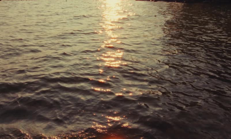 The sunlight shining on the ocean