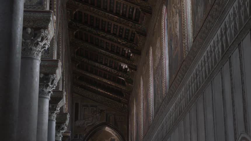The ornate decorations and carvings of a building
