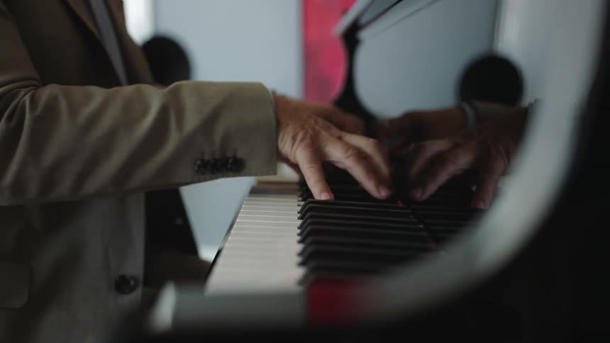 A man playing piano