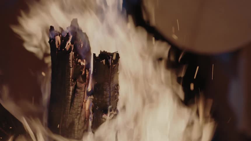 Wood is fully engulfed in flames