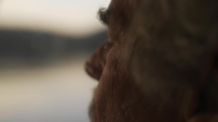 A man is sitting in a small boat as he looks at the water