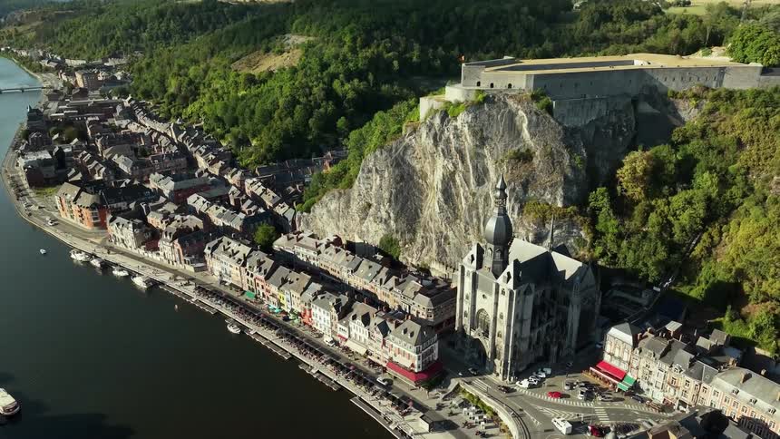 An aerial view of a small town