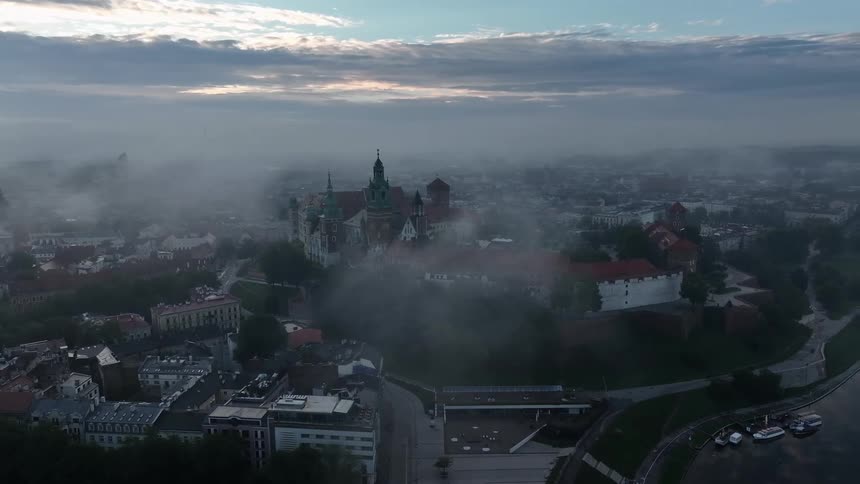Fog covers the city