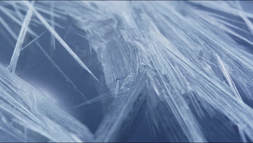Linear cracks form in ice