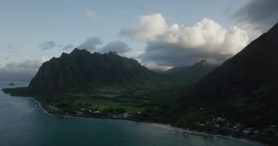 An aerial view of the beach