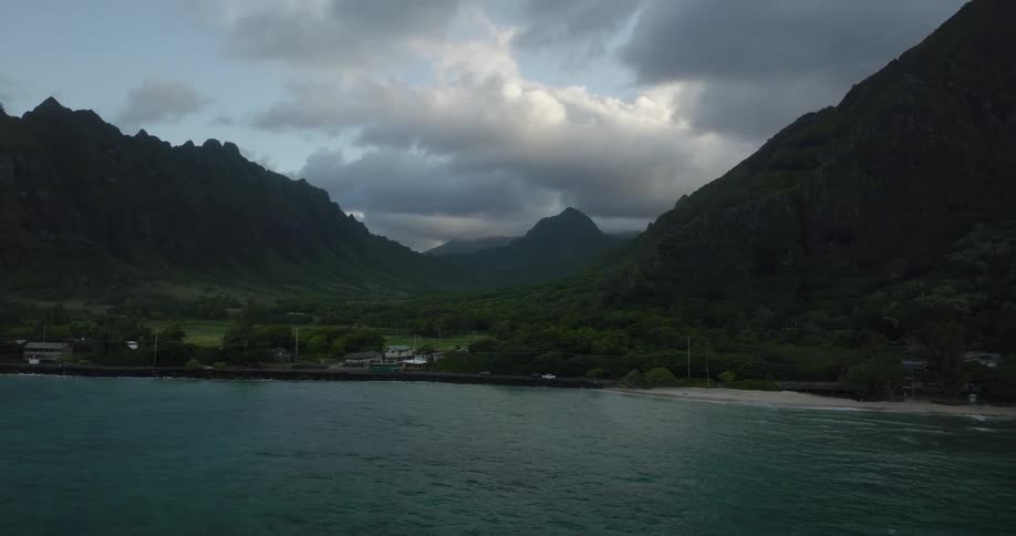 An aerial view of the coast