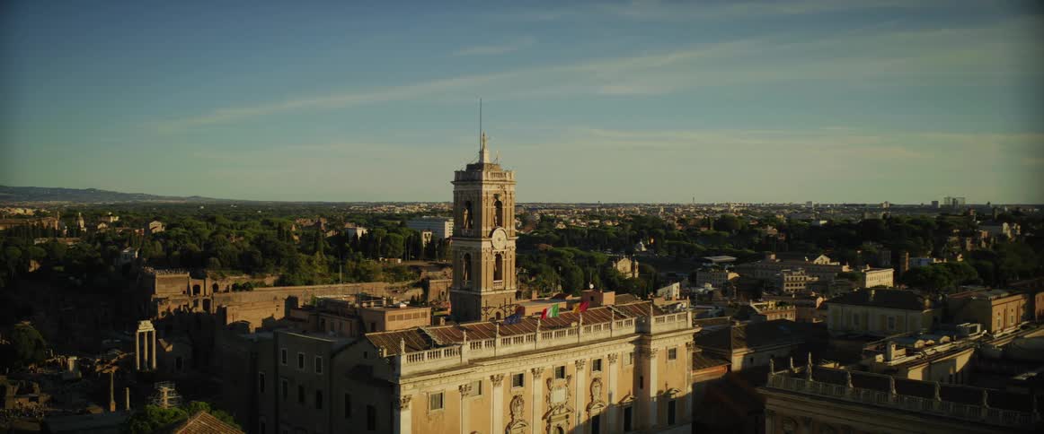 Aerial view of palazzo senatorio in the city