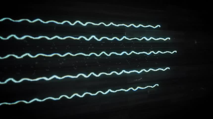 Fuzzy lines moving across a screen