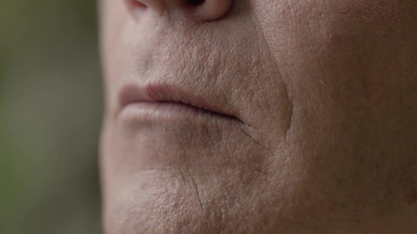 The mouth of a person speaking