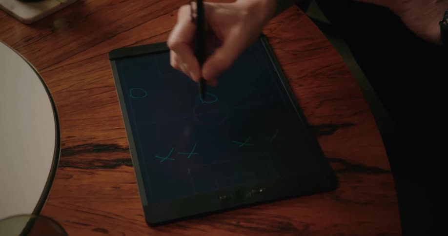 People are playing a game on a tablet