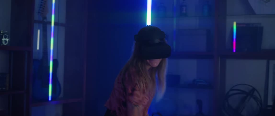 Two people playing with vr headsets