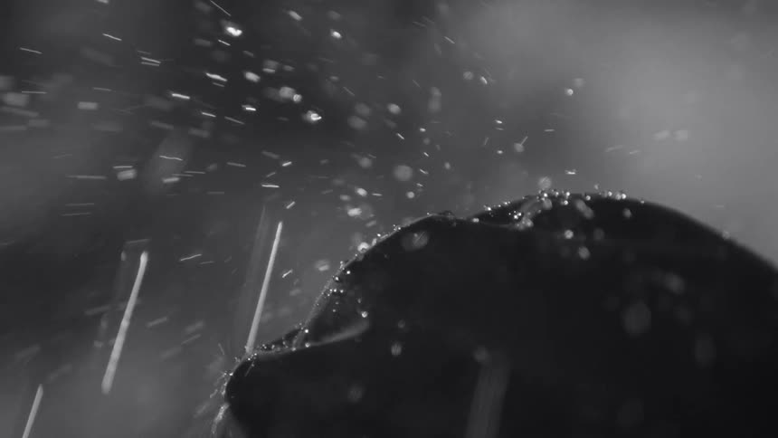 The rain is pouring down