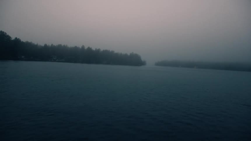 Heavy fog is on the river