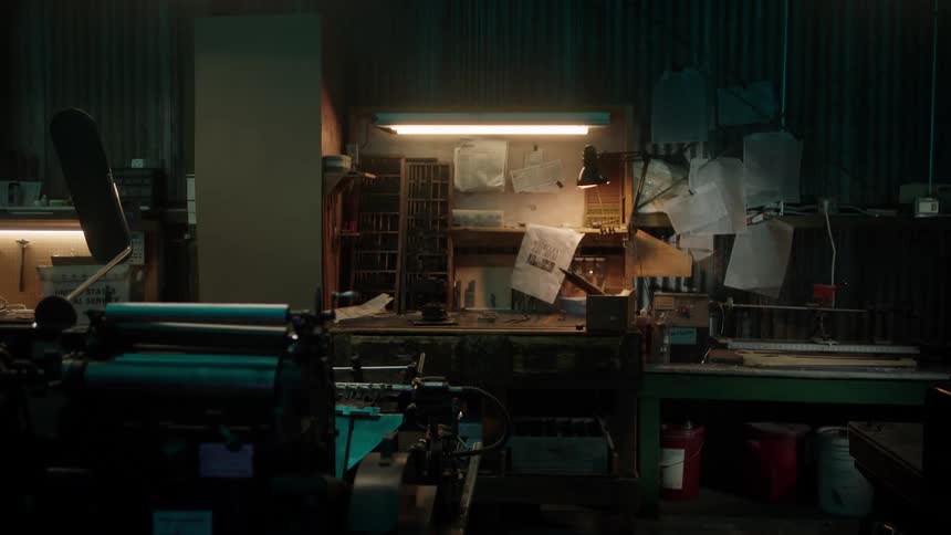 A work station in a messy office