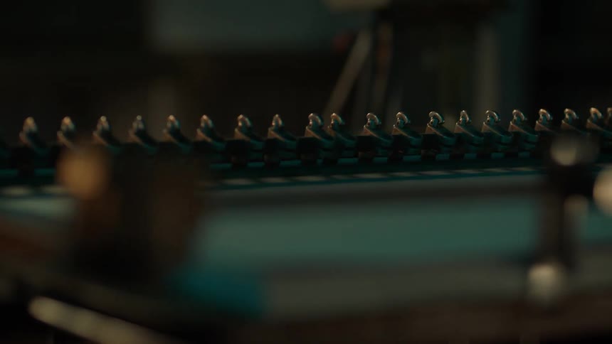 The machine is moving back and forth