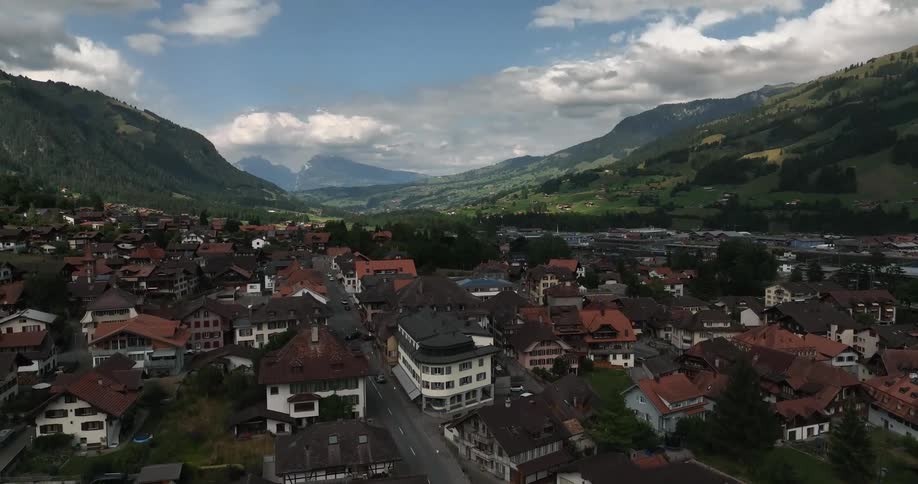 Buildings and houses in a town